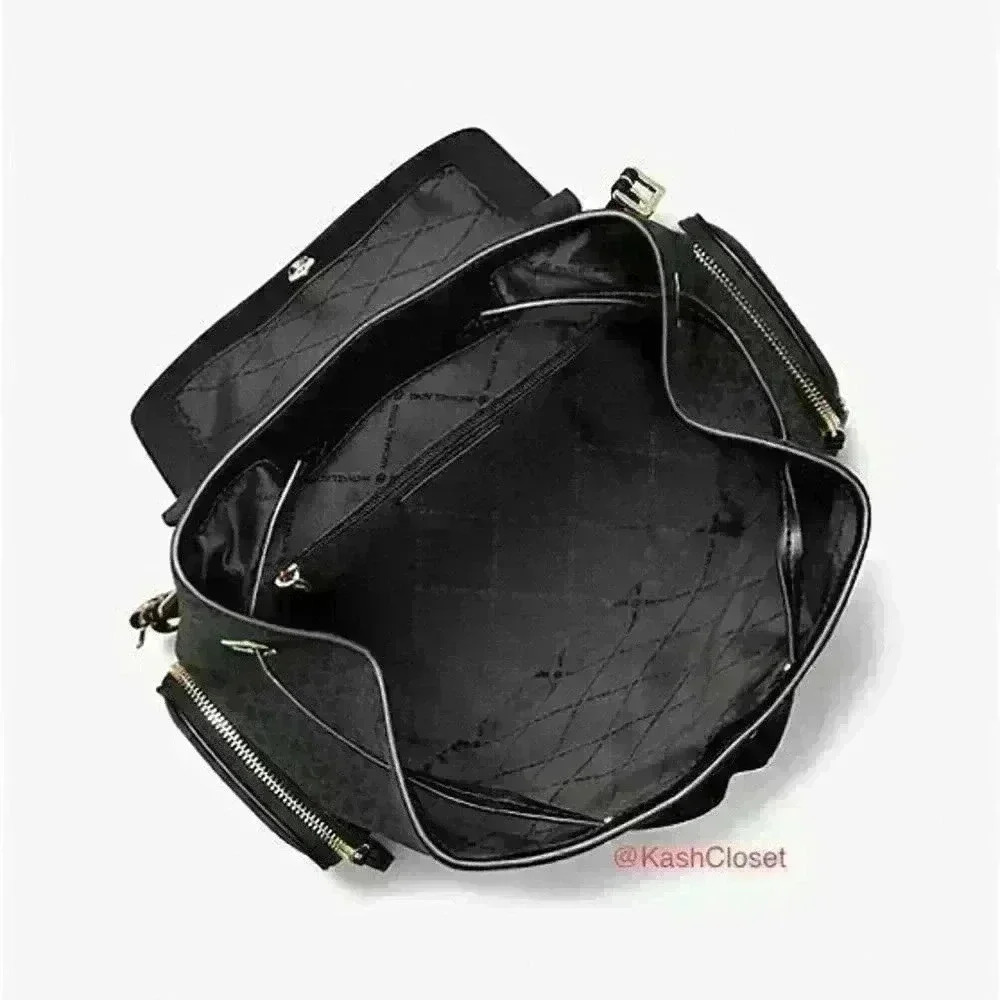 Michael Kors Backpack Jet Set MK Logo Large Chain Backpack - Picture 3 of 10